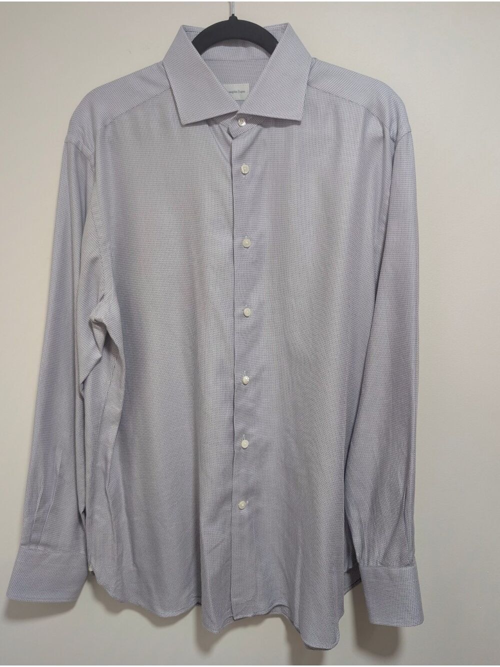 Ermenegildo Zegna | Regular Fit Microcheck Dress Shirt In Lavender Grey